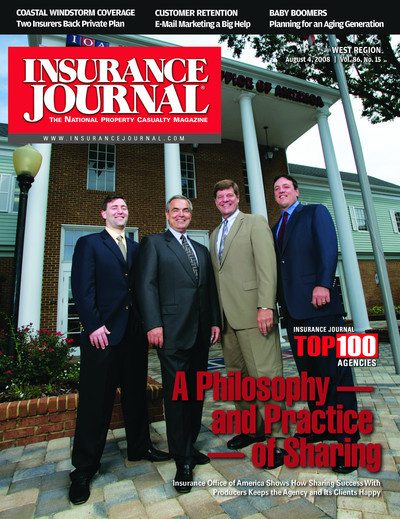 Insurance Journal Magazine August 4, 2008